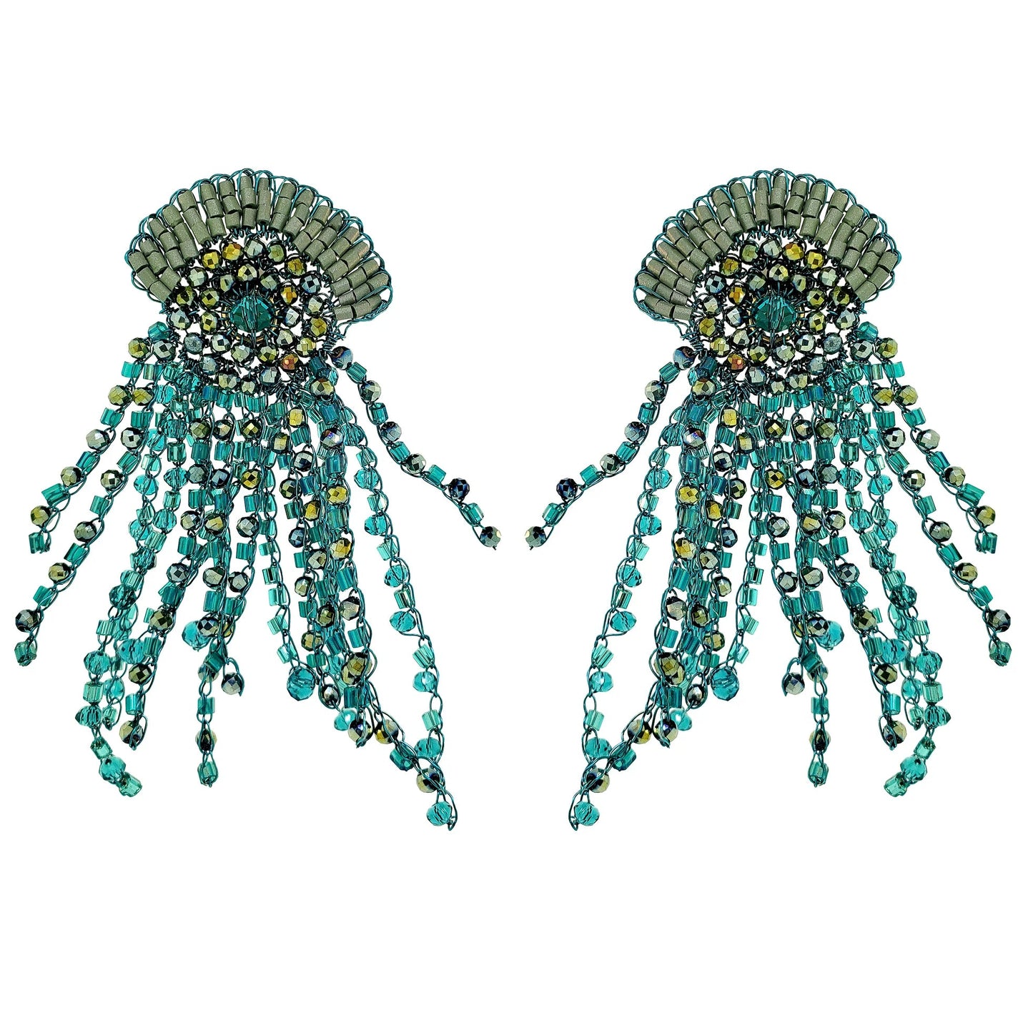 Lavish Oceanus Maxi Earrings - Teal