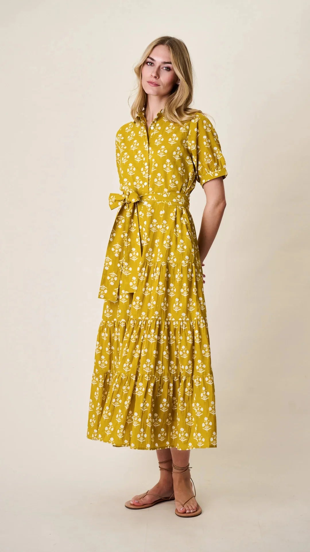 Marea Shirt Dress - Chartreuse Daffodil