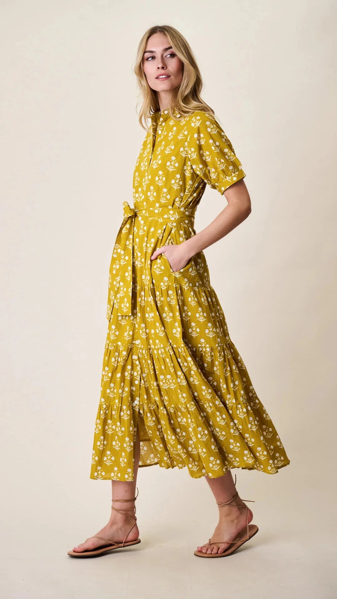 Marea Shirt Dress - Chartreuse Daffodil