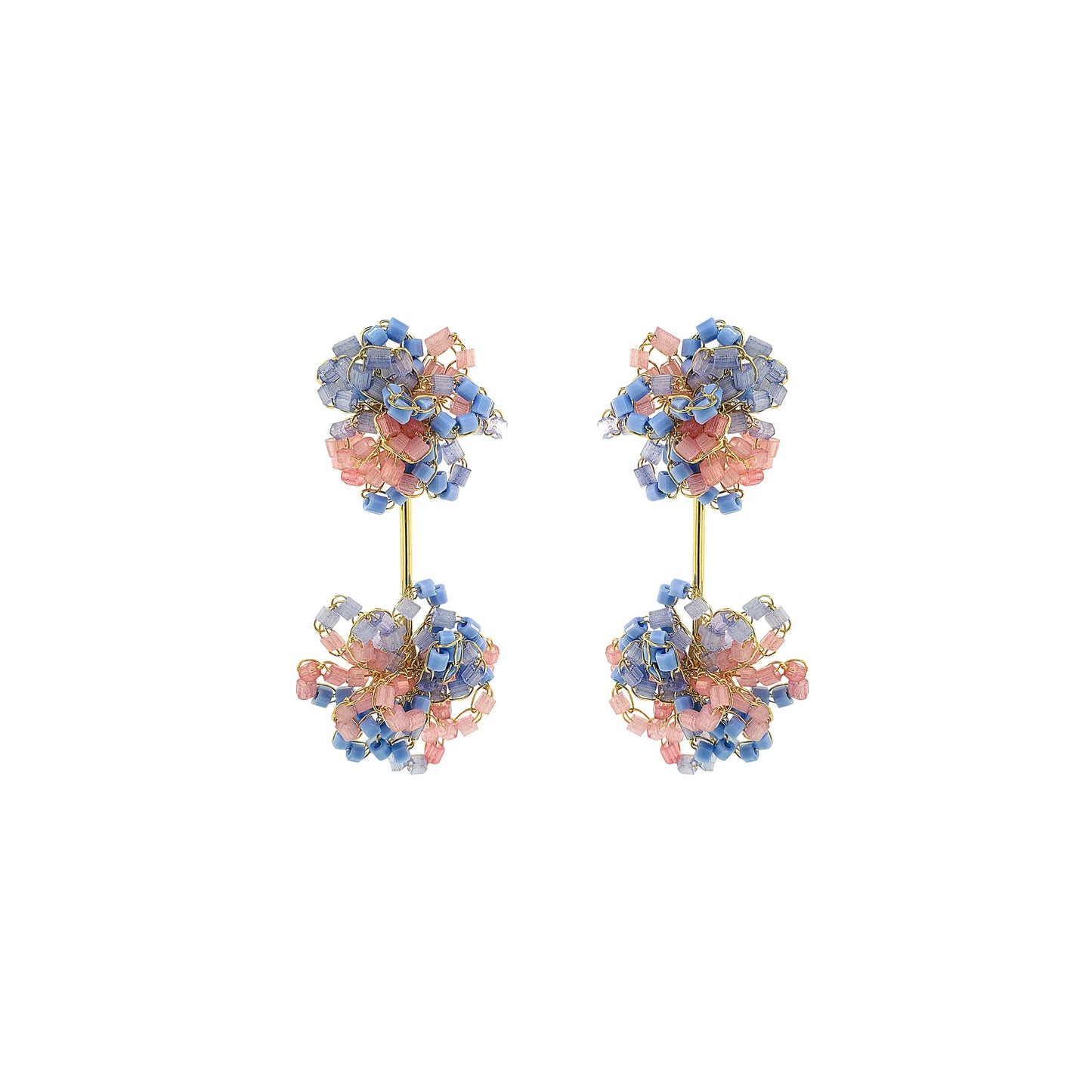Lavish Agatha Earrings - Soft Pink & Blue