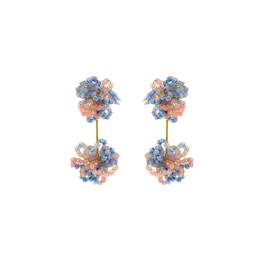 Lavish Agatha Earrings - Soft Pink & Blue