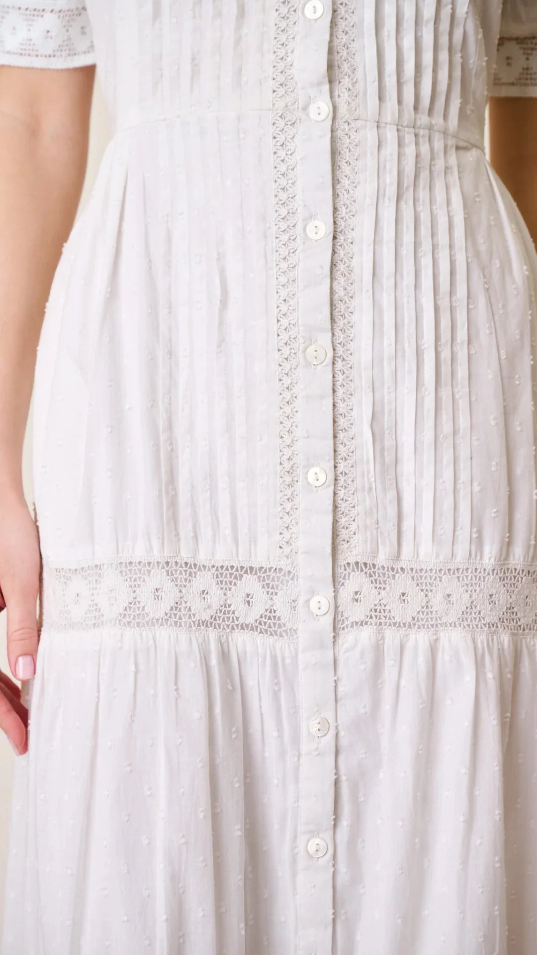 Marea Eve Dress - White Dobby