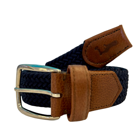 F.H. Wadsworth Elastic Stretch Belt - Navy