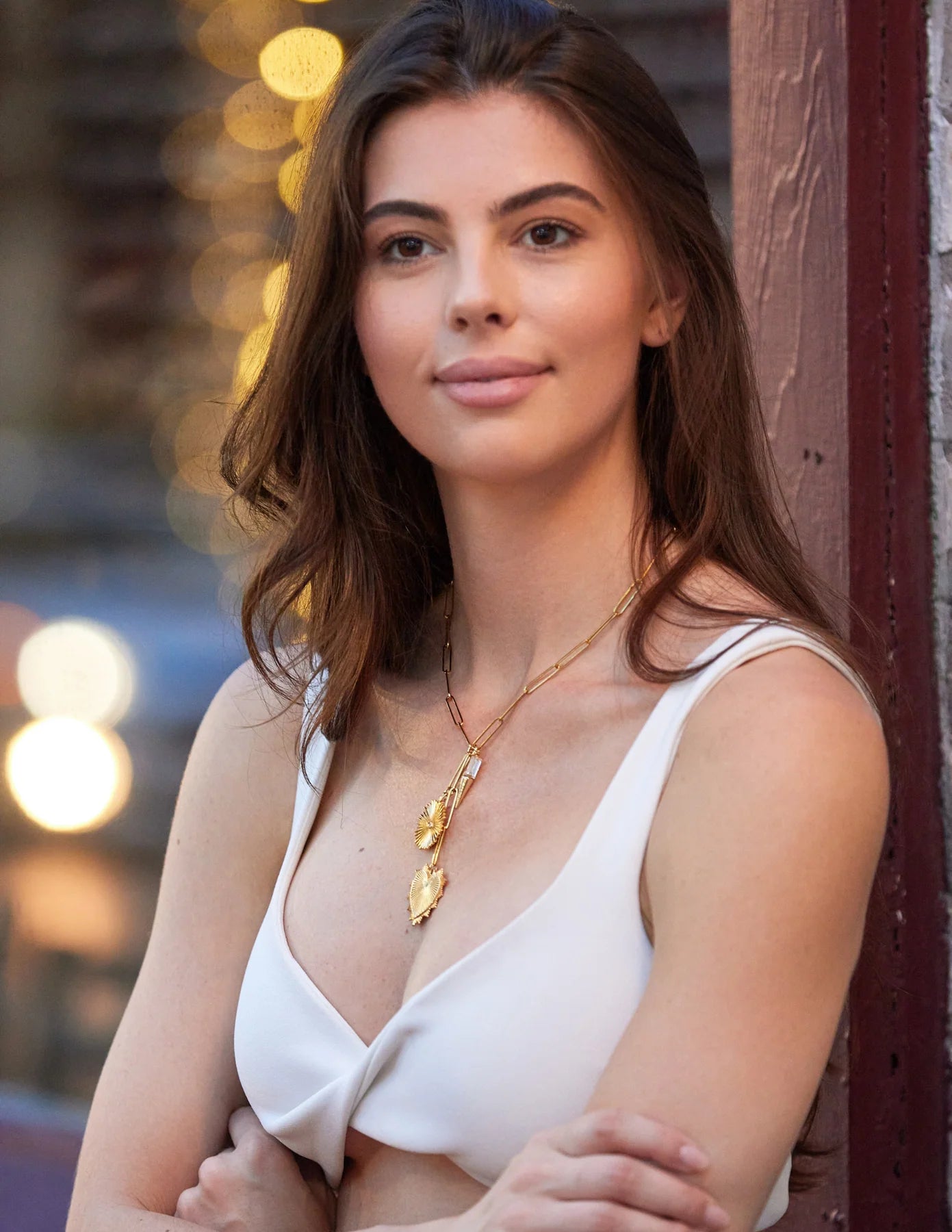 Adriana Pappas - Golden Rays Drop Necklace