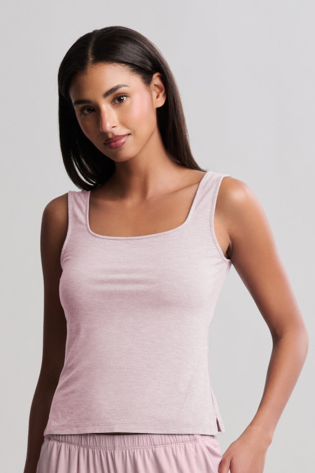 Barefoot Dreams Ultra Soft Jersey Square Neck Tank - Teaberry