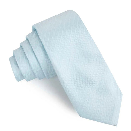 OTAA Men's Skinny Tie - Baby Blue Herringbone Chevron