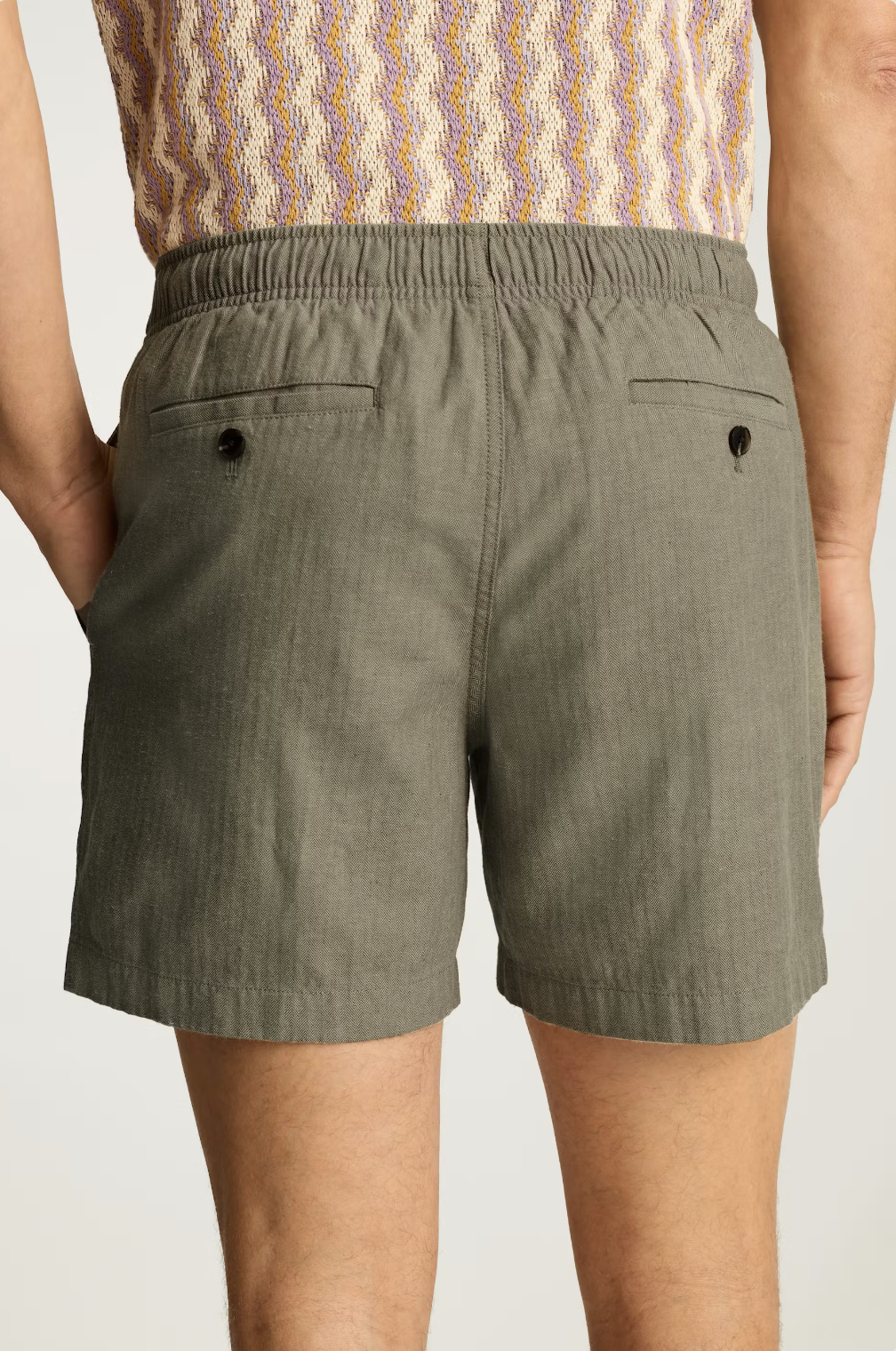 Bonobos Nomad Short - Olive Herringbone