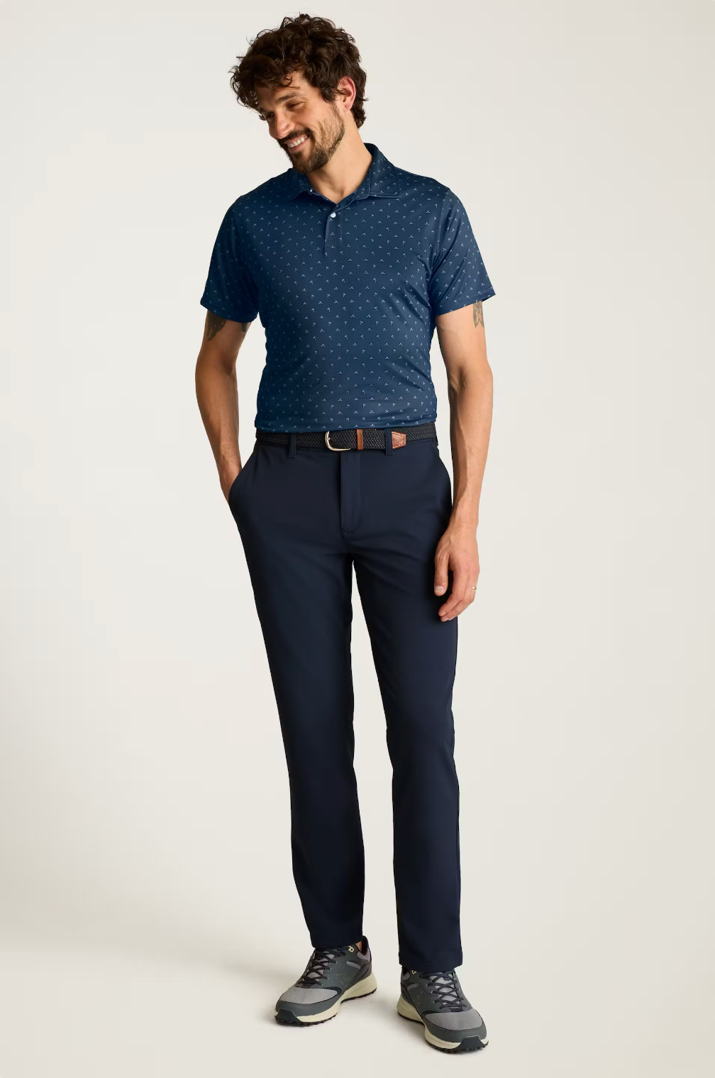 Bonobos Performance Polo - Navy Blue Palms