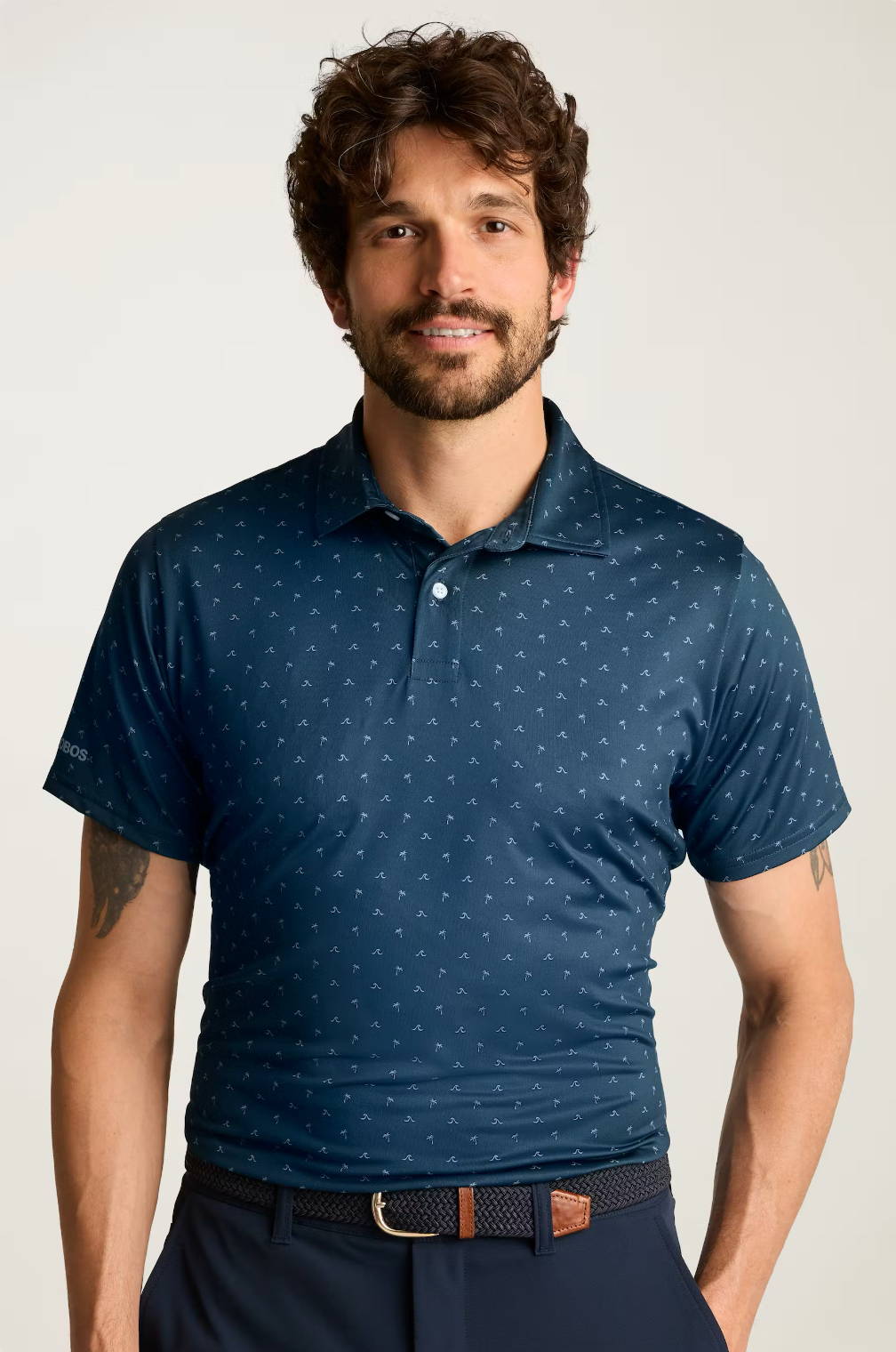 Bonobos Performance Polo - Navy Blue Palms