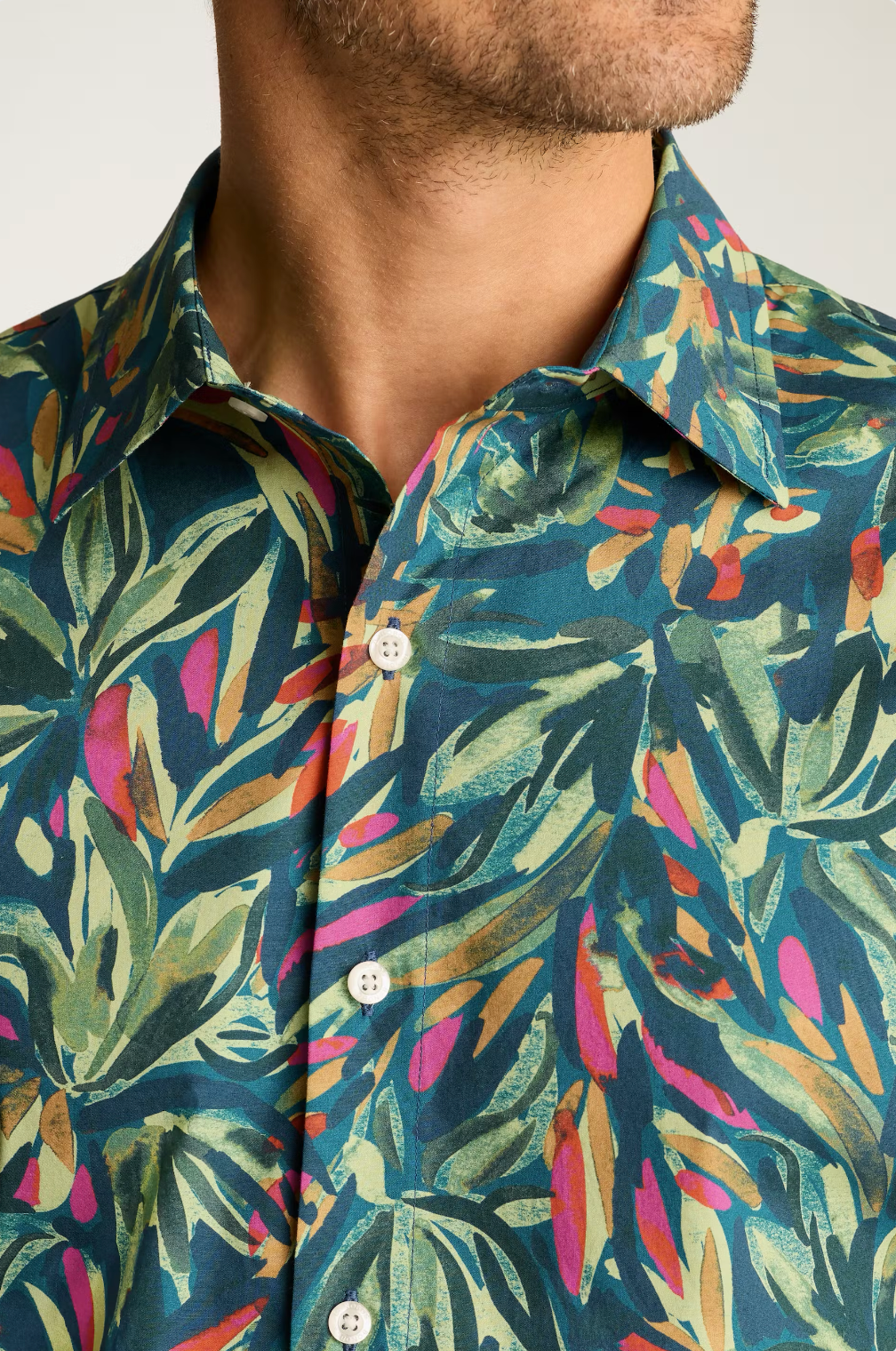 Bonobos Riviera Shirt - Navy Leaves