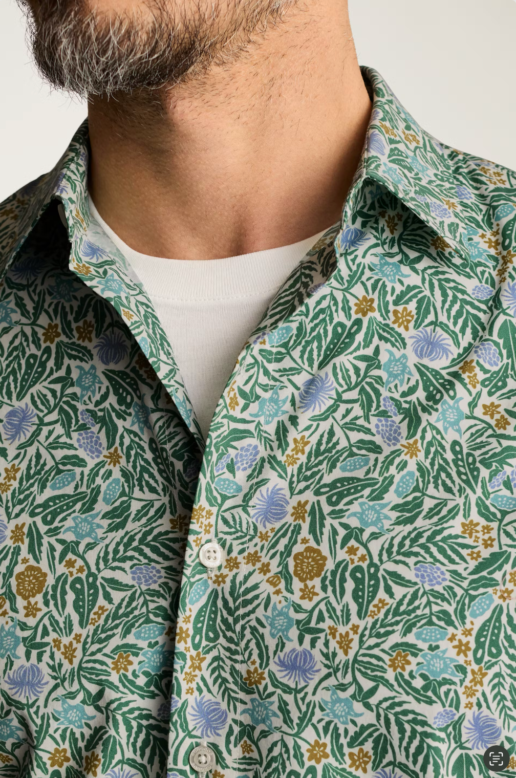 Bonobos Riviera Shirt - Green Blue Bouquets