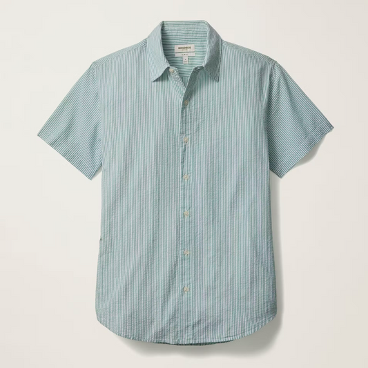 Bonobos Riviera Shirt - Green Chelsea Stripe