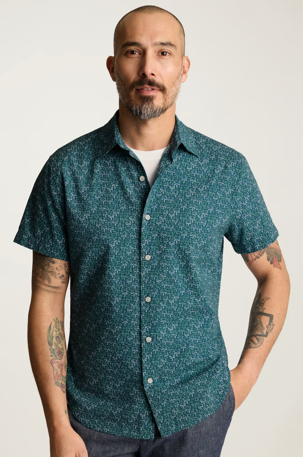 Bonobos Riviera Shirt - Navy Leon Palms