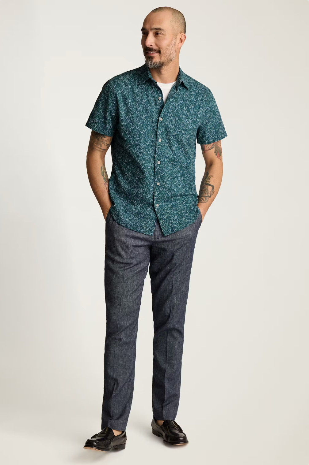 Bonobos Riviera Shirt - Navy Leon Palms
