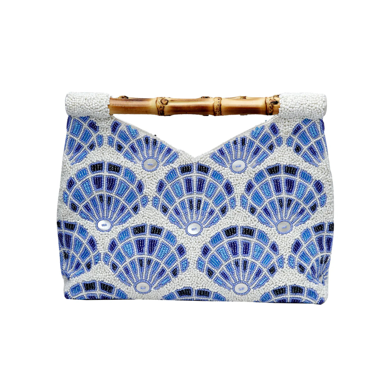 Tiana Design Bamboo Clutch - Blue Shells