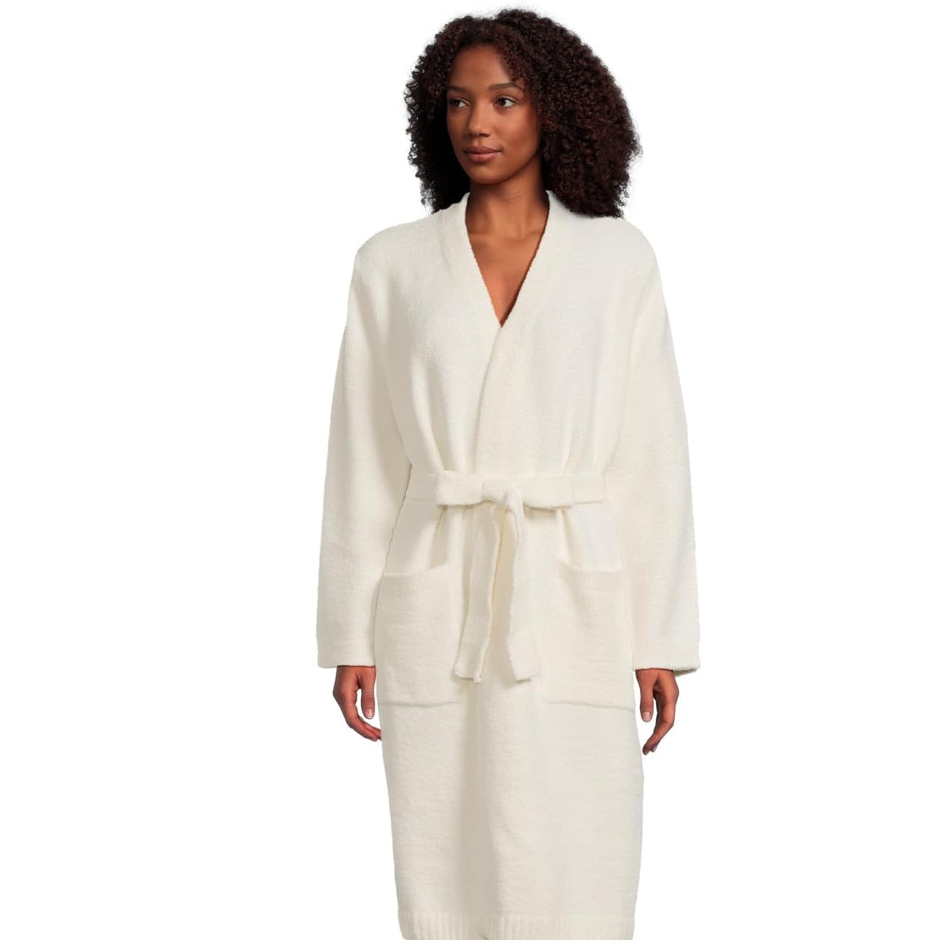 Barefoot Dreams CozyChic Luxe Robe With Rib - Pearl