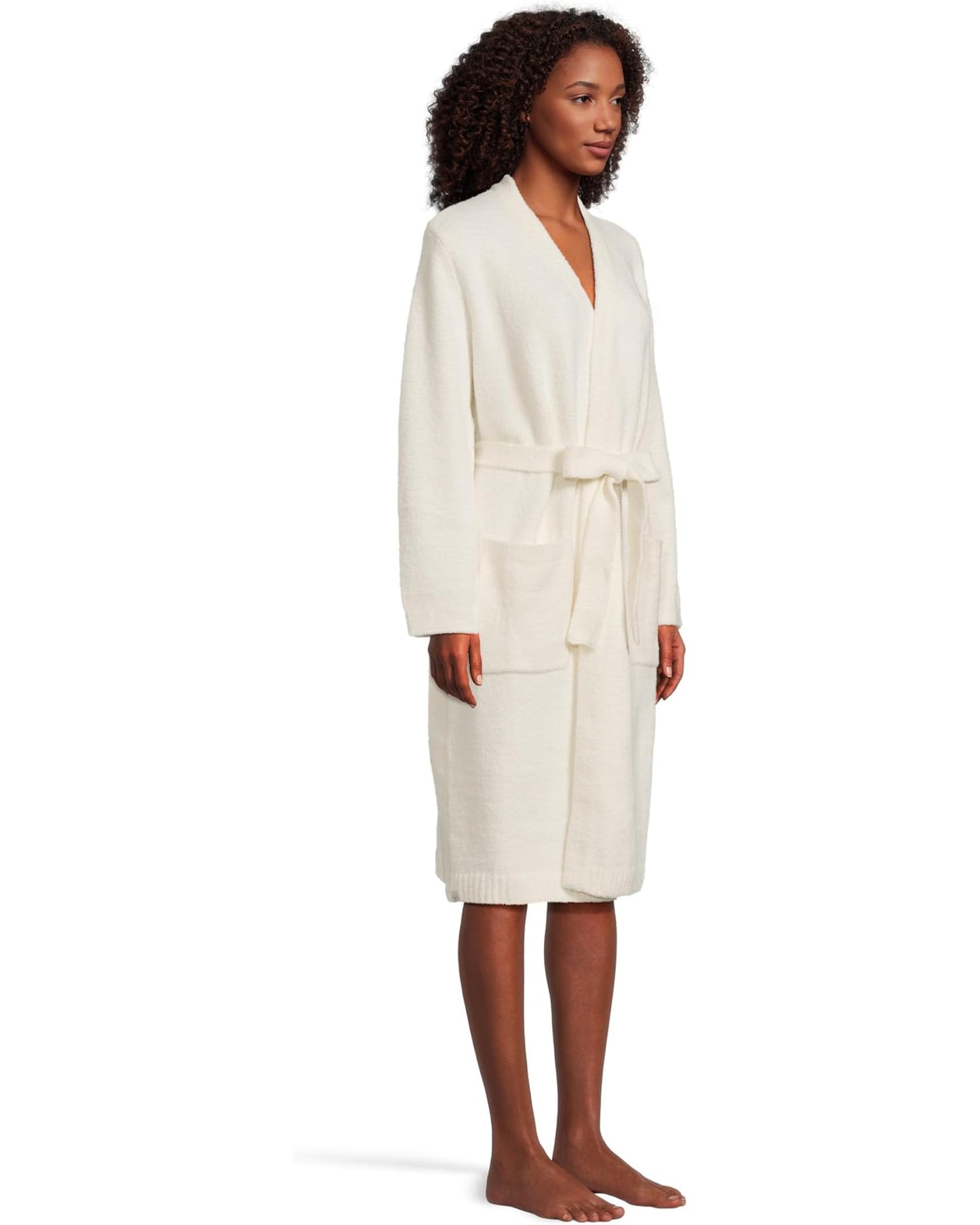 Barefoot Dreams CozyChic Luxe Robe With Rib - Pearl