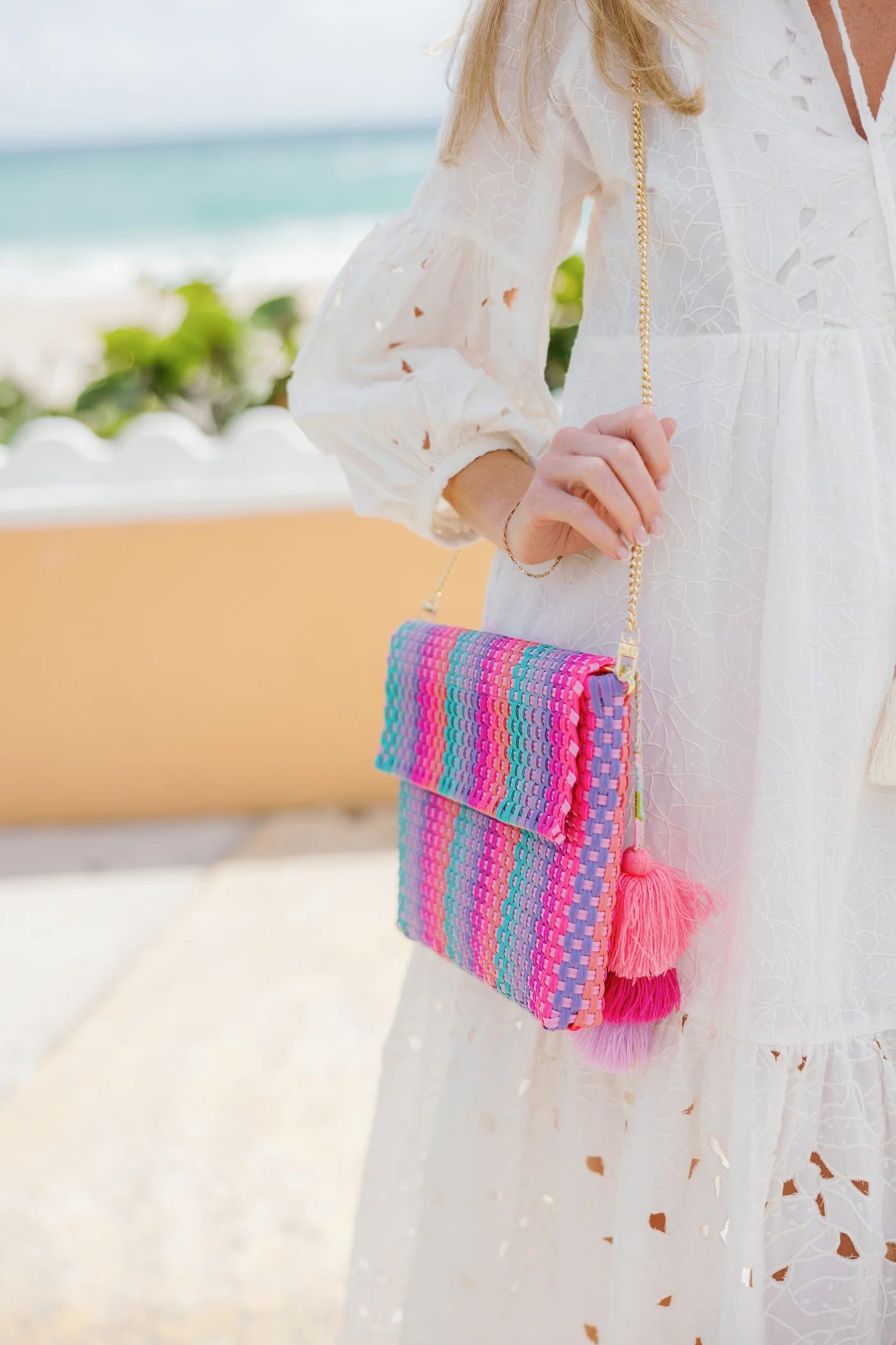 Squeeze De Citron Swirl Crossbody Clutch - Rain Unicorn