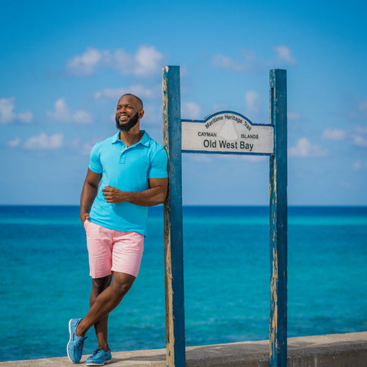 Men's Performance Polo - Cayman Blue