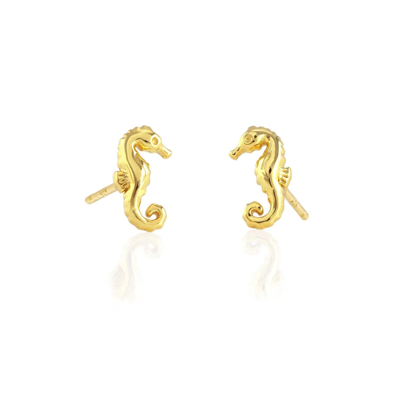 Kris Nations - Seahorse Stud Earrings - 18K Gold Vermeil