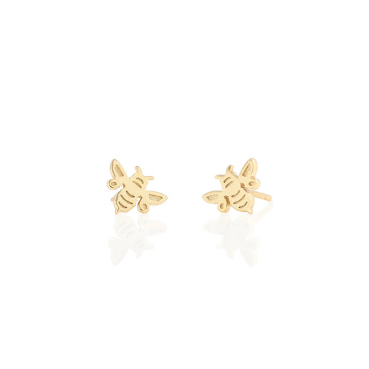 Kris Nations - Bee Stud Earrings - 18K Gold Vermeil