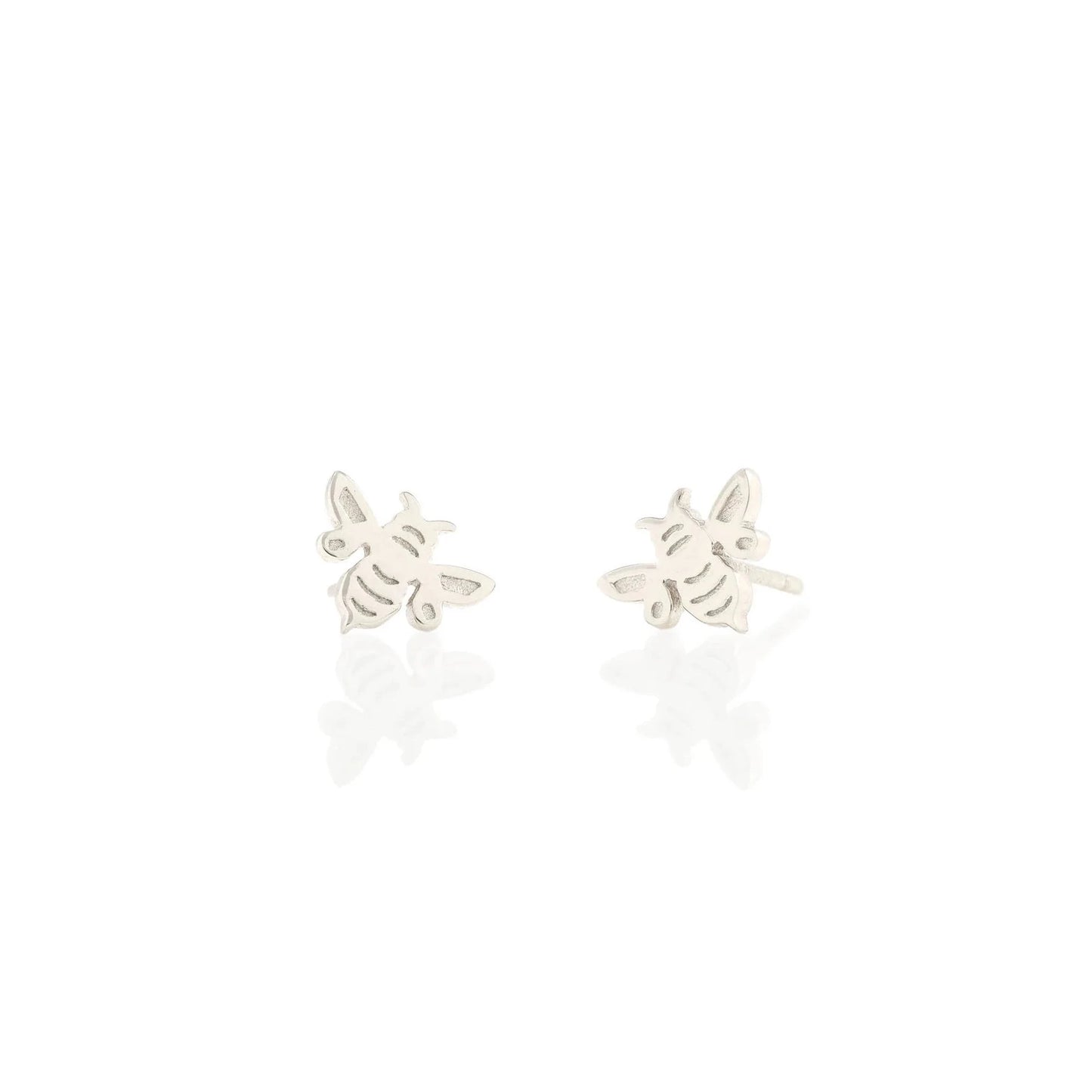 Kris Nations - Bee Stud Earrings - Silver