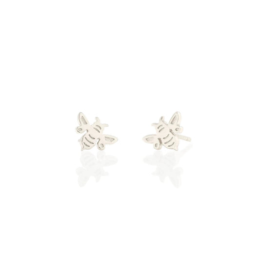 Kris Nations - Bee Stud Earrings - Silver