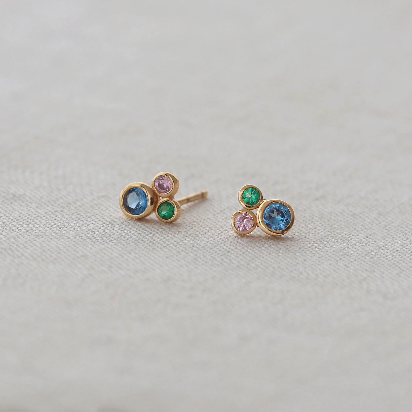 Kris Nations - Modernist Bezel Crystal Stud Earrings