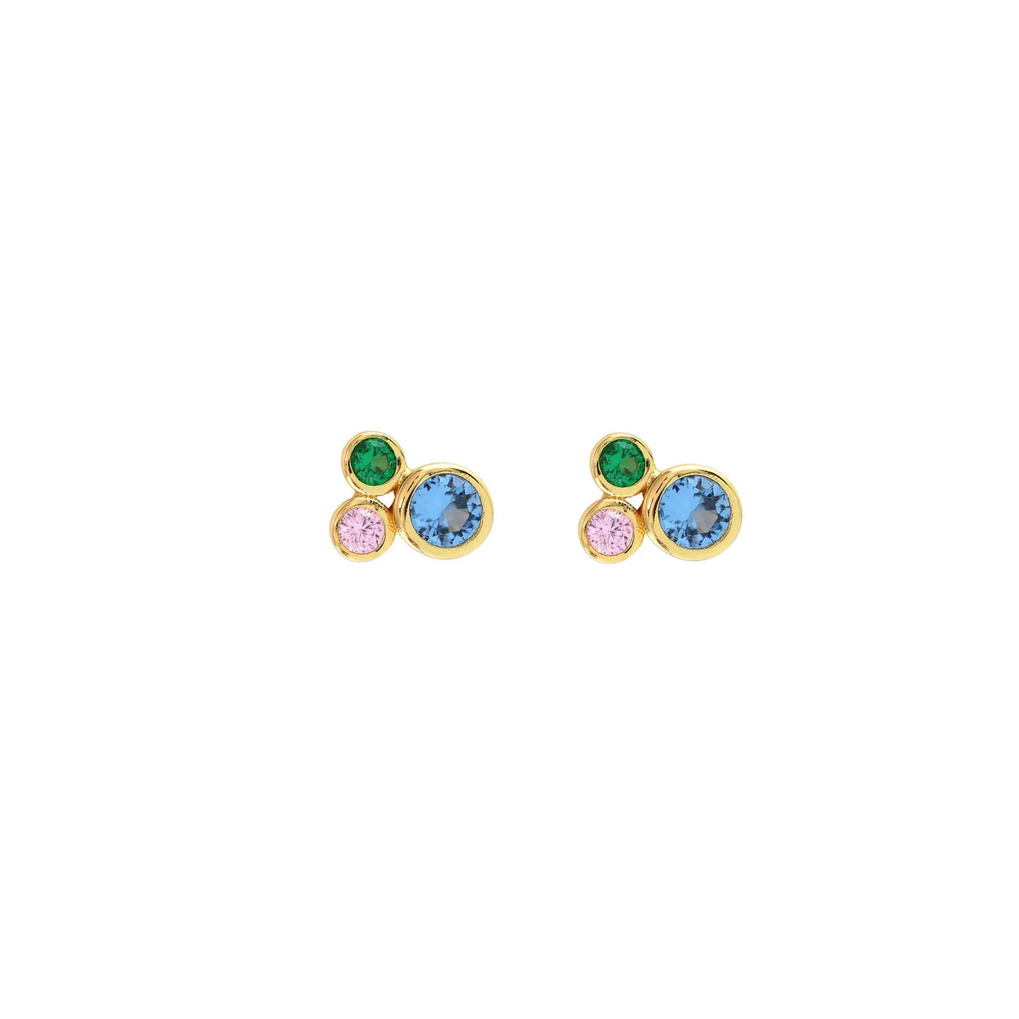 Kris Nations - Modernist Bezel Crystal Stud Earrings