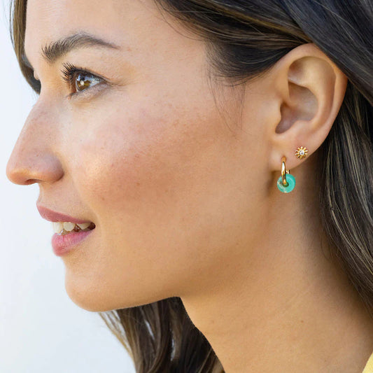 Kris Nations - Sunburst Crystal Stud Earrings - 18K Gold Vermeil