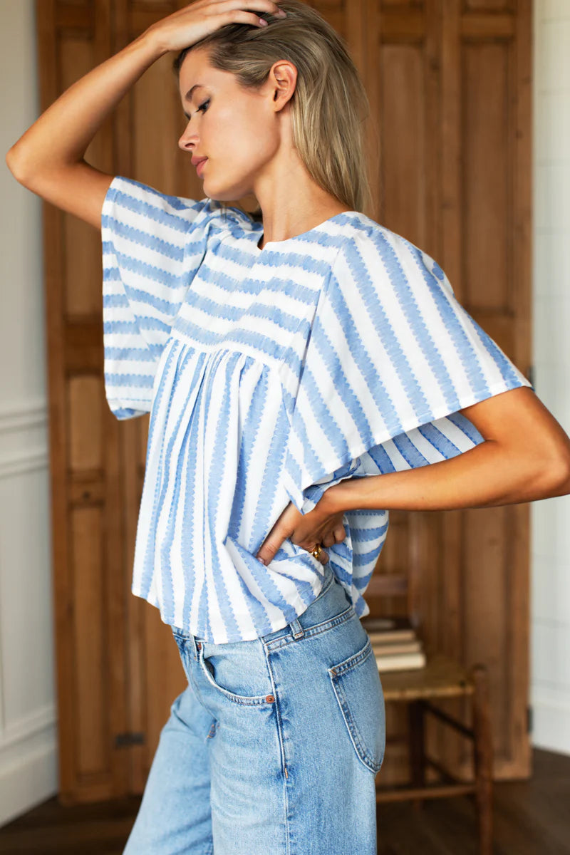 Emerson Fry Basalie Top - Scallop Blue Stripe