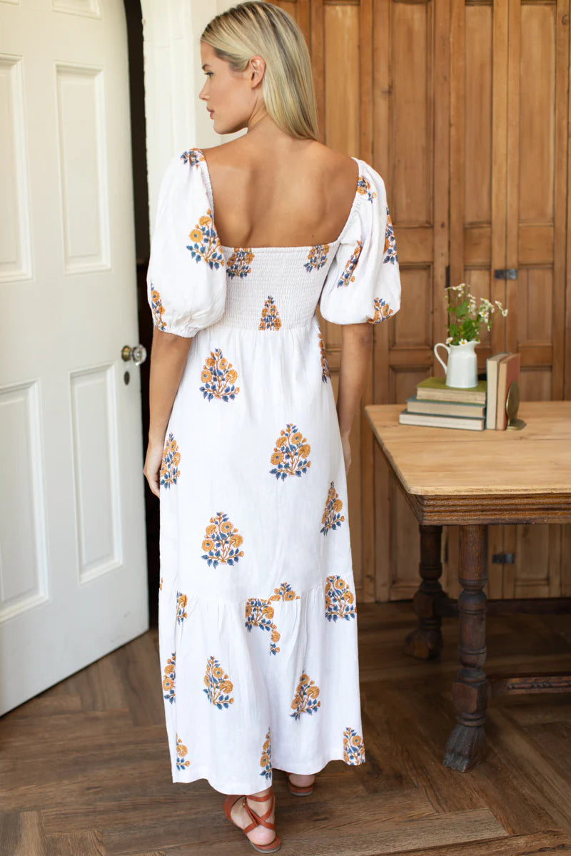 Emerson Fry Santiago 4 Maxi Dress - Tomas Flowers Marigolds Linen
