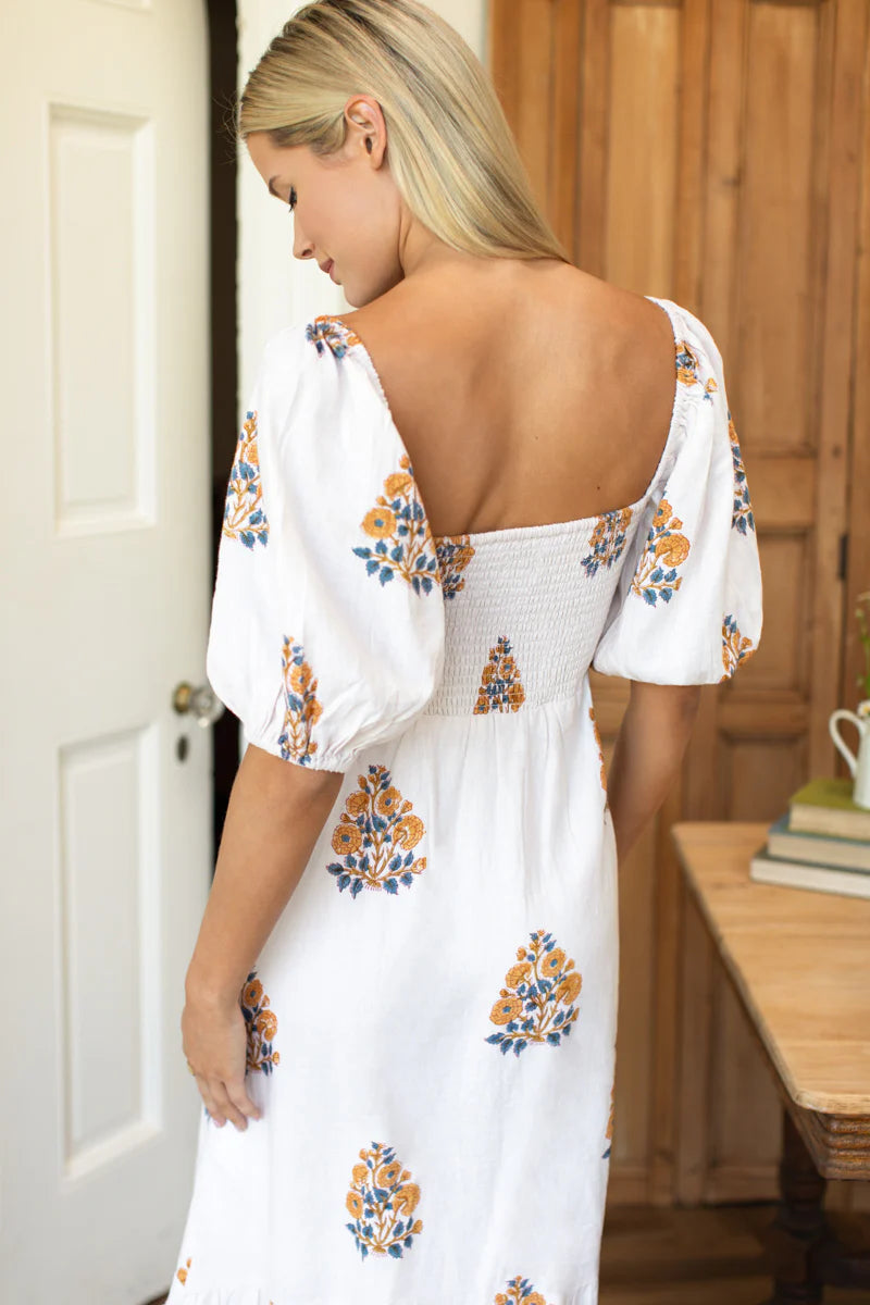 Emerson Fry Santiago 4 Maxi Dress - Tomas Flowers Marigolds Linen