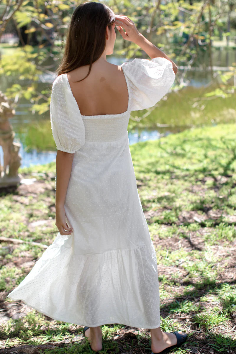 Emerson Fry Santiago 3 Maxi Dress - Dot Stripe Ivory
