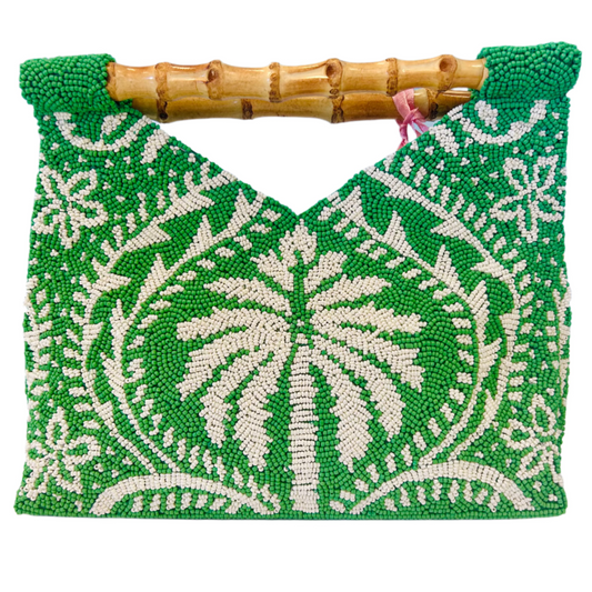 Tiana Design Bamboo Clutch - Green Palm