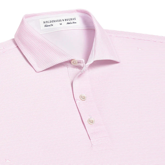 Holderness & Bourne - The Finley Shirt: White & Scotch Pink