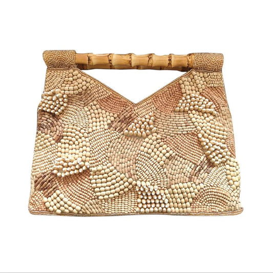 Tiana Design Bamboo Clutch - Wood Beads