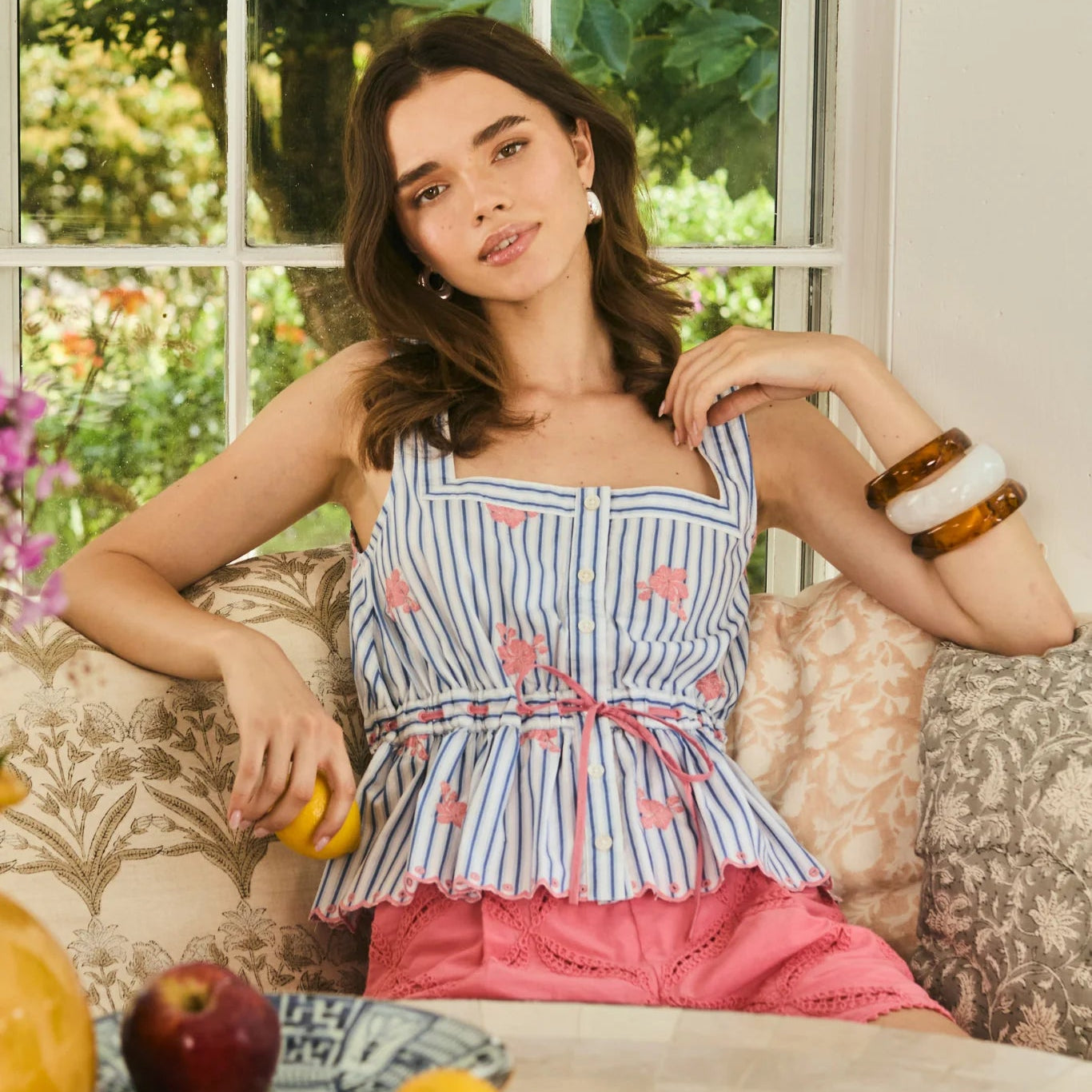 Allison Jody Tank Top - Blue Stripe