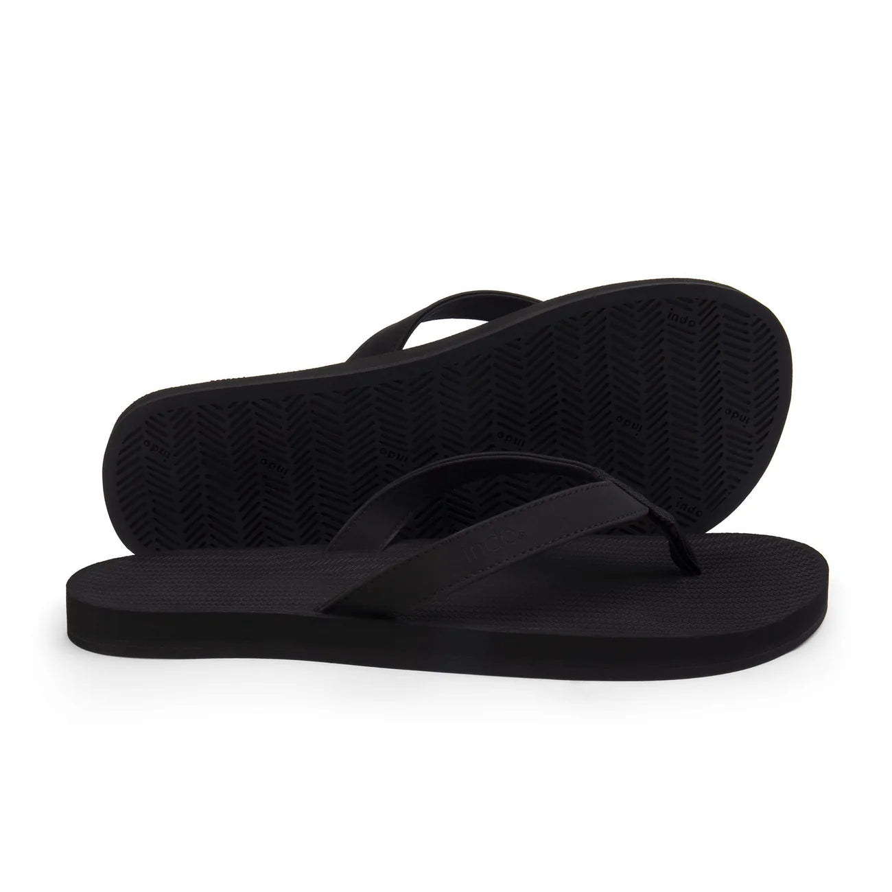 Indosole Men’s Flip Flops - Black