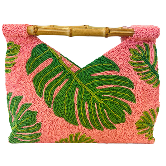 Tiana Design Bamboo Clutch - Monstera