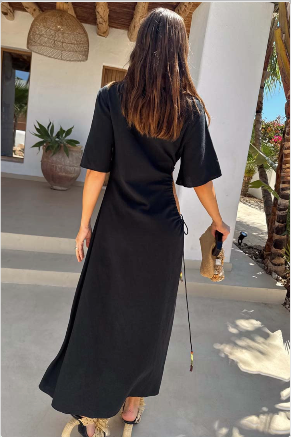 Never Fully Dressed - Black Palm Riviera Dress