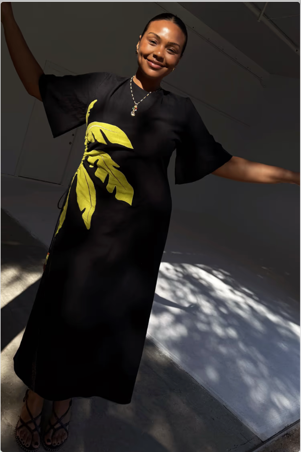 Never Fully Dressed - Black Palm Riviera Dress