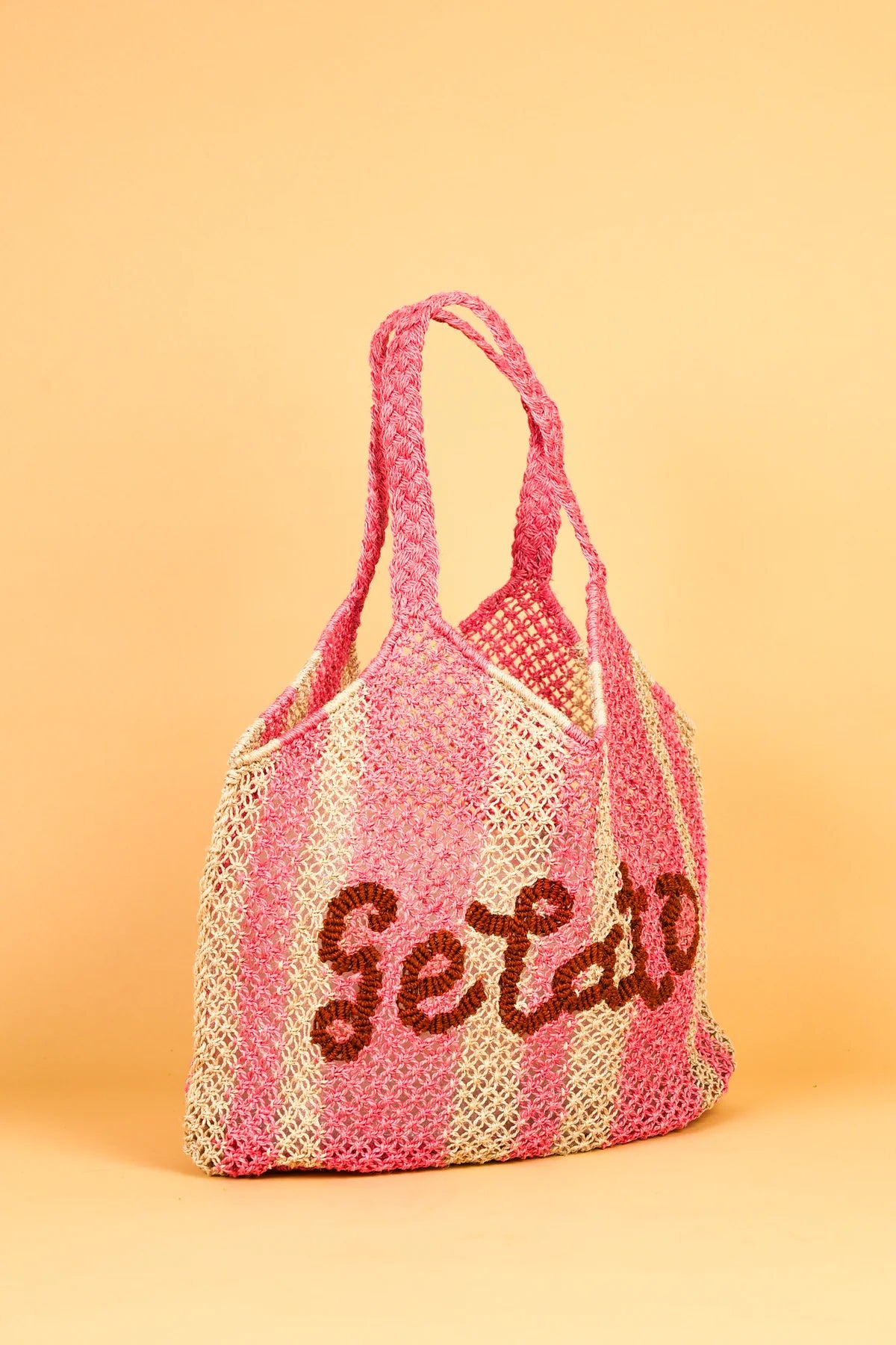 The Jacksons Jute Bag - Stripe Gelato Rose