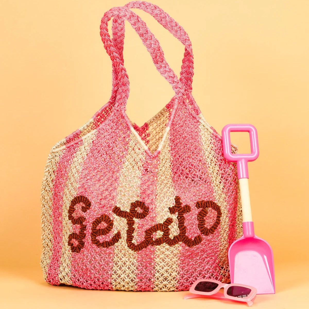 The Jacksons Jute Bag - Stripe Gelato Rose