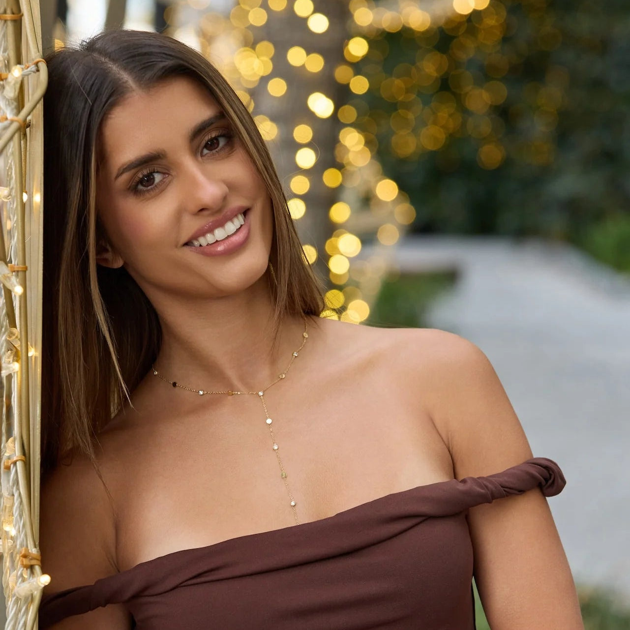 Adriana Pappas Golddust Lariat - Clear