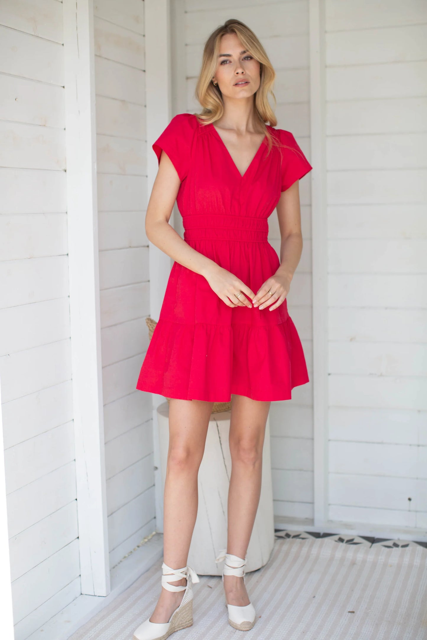 Marea Anna Short Dress - Poppy Red