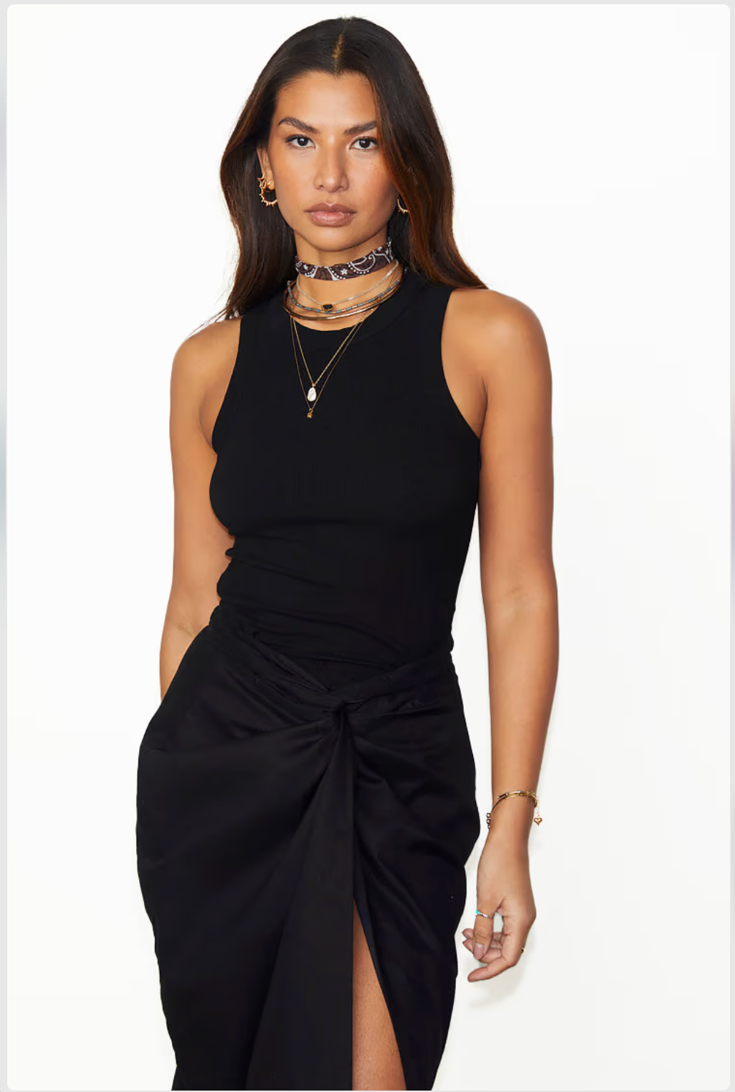 Never Fully Dressed Linen Jaspre Skirt - Black