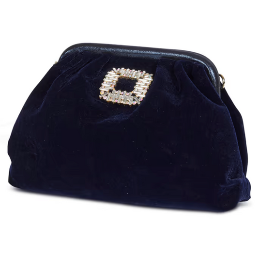 Never Fully Dressed - Navy Velvet Bag