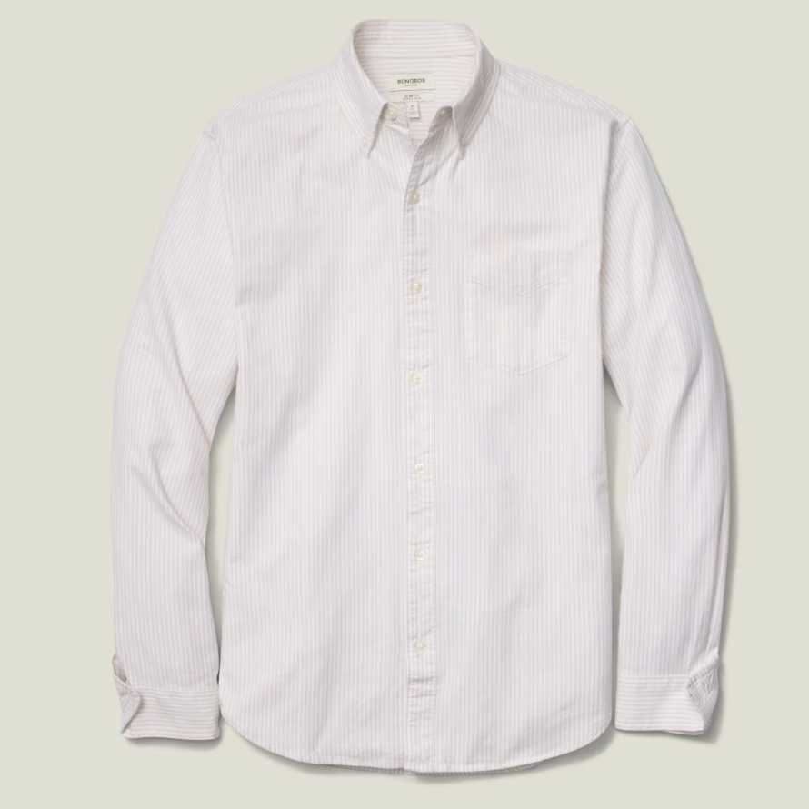 Bonobos Everyday Oxford Shirt - Khaki Chelsea Stripe