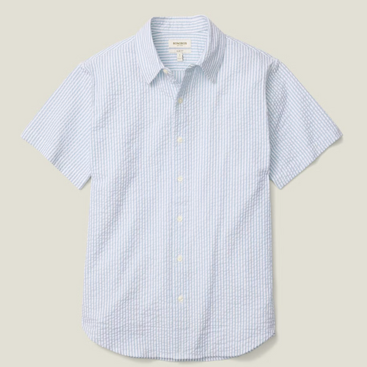 Bonobos Riviera Shirt - Smoke Blue Seersucker Stripe